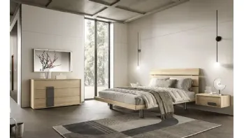 Letto Tree G14 in nobilitato rovere miele di Moretti Compact Giorno Notte