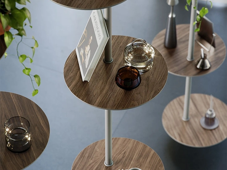 Libreria freestanding Address in acciaio e legno di Cattelan Italia