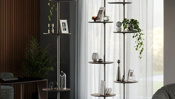 Libreria freestanding Address in acciaio e legno di Cattelan Italia