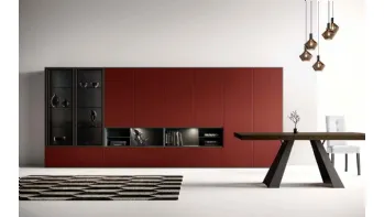 Libreria a muro Kosmos KL204 in laccato opaco di Mercantini