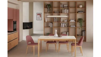 Libreria componibile Living 05 in Rovere nodoso di Veneta Cucine