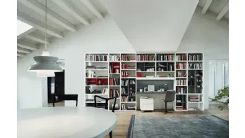 Libreria Modo M6C89 in laccato opaco di Sangiacomo