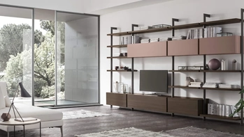 Libreria Sistema O Pen - Comp SU2127 in melaminico e laccato di Maronese