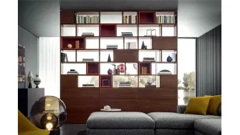 Libreria Spazioteca Bifacciale finitura Canaletto di Pianca