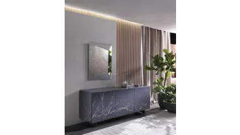 Madia Art Laccata Grigia con decorazione in resina vetrificata di Riflessi