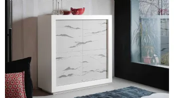 Madia Picasso in Rovere tinto Bianco P2 con ante in Pietra di Riflessi