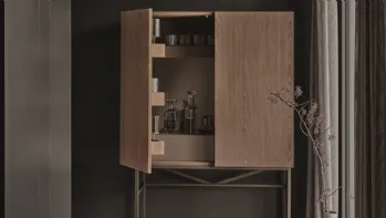 Madia Alta Unit Privè Box in legno con struttura in metallo di Ditre Italia