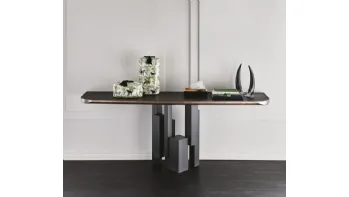 Consolle in Olmo e acciaio Skyline Wood-C di Cattelan Italia
