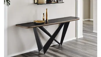 Consolle Westin Wood-C con top in legno e base in acciaio di Cattelan Italia