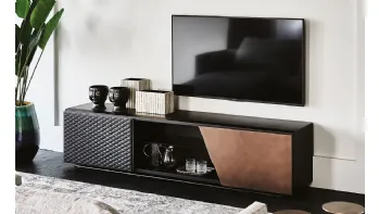 Mobile Porta Tv Aston in legno ed ecopelle di Cattelan Italia