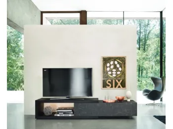 Mobile Porta Tv Aston in legno ed ecopelle di Cattelan Italia