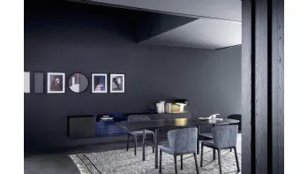Mobile sospeso Madia Box 18 01 in Rovere Carbone e laccato opaco di Novamobili