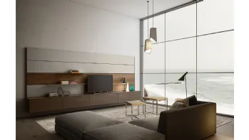 Parete Attrezzata sospesa in laccato lucido Living 01 di Arredo3