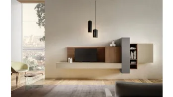 Parete Attrezzata Living 08 in laccato opaco e legno di Arredo3