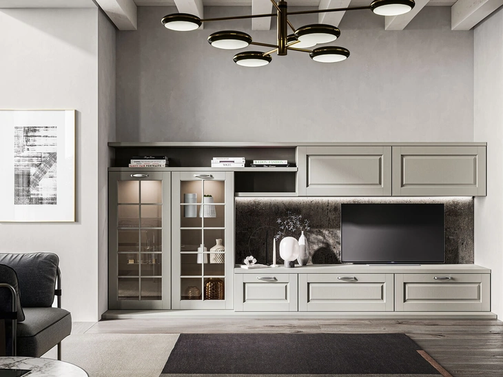 Parete Attrezzata Living Asolo in massello di frassino di Arredo3