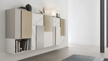 Parete Attrezzata Seta SA2200 in melaminico e laccato opaco di Maronese Acf