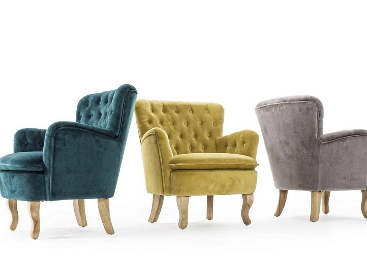 Poltrona in velluto Orlins di Bizzotto