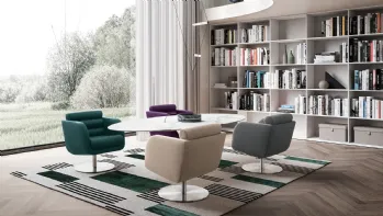 Poltroncina in tessuto sfoderabile Tubes di Felis