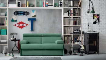 Divano Letto in tessuto dalle dimensioni perfette per l'inserimento in una struttura a ponte Bob di Felis