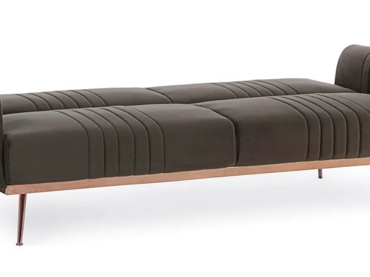 Divano Letto Johnny in tessunto color Visone di Bizzotto