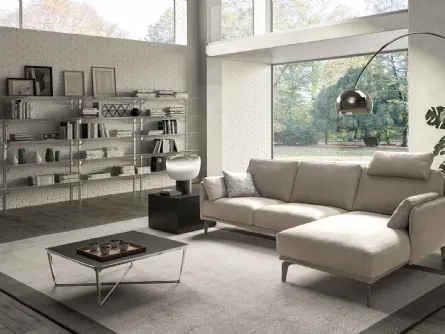 Divano moderno in tessuto con penisola Living Minimal di Samoa