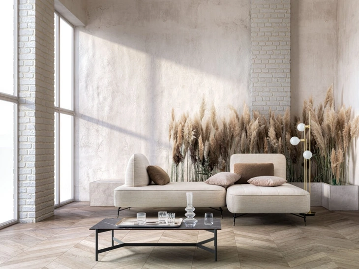 Divano in tessuto con penisola Matrix Special di Samoa