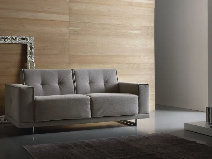 Divano Letto in pelle con ampi braccioli Windsor di Crippa Salotti
