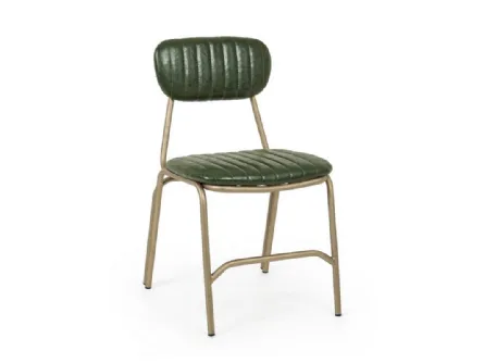 Sedia Addy rivestita Ecopelle Verde Scuro di Bizzotto