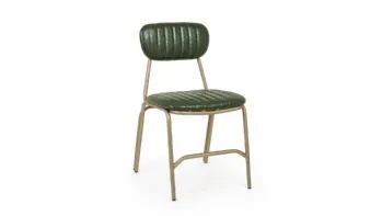 Sedia Addy rivestita Ecopelle Verde Scuro di Bizzotto