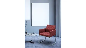 Sedia Sixty rivestita tessuto di Bizzotto