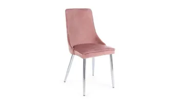 Sedia Corinna rivestia Velluto Rosa di Bizzotto