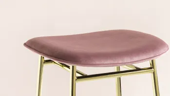 Sgabello in tessuto con struttura in ottone Fifties 02 di Calligaris