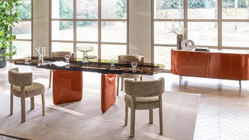 Sedia rivestita in tessuto Glen Soft di Calligaris