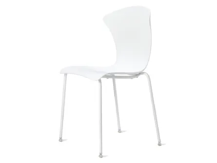 Sedia impilabile Glossy Pop con scocca in policarbonato e gambe in metallo di Veneta Cucine