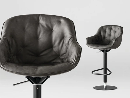 Sgabello in pelle Igloo di Calligaris