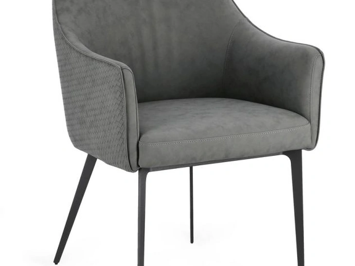 Sedia Russell in ecopelle Grigio Scuro di Bizzotto