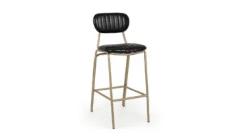 Sgabello Addy in ecopelle nero di Bizzotto