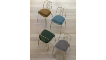 Sedia Granada in metallo bronzo con seduta imbottita di Target Point