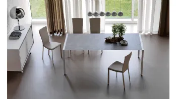 Tavolo allungabile con struttura in acciaio e piano in laminato Pedro Drive di Cattelan Italia