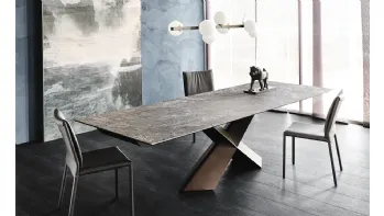 Tavolo allungabile con piano in ceramica Tyron Keramik Drive di Cattelan Italia