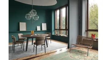 Tavolo rotondo Convivio in Rovere Termotrattato di Sangiacomo
