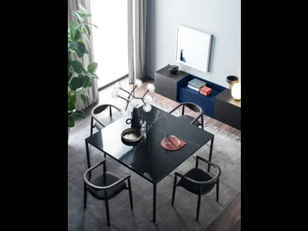 Tavolo quadrato Filo in Light Stone di Novamobili