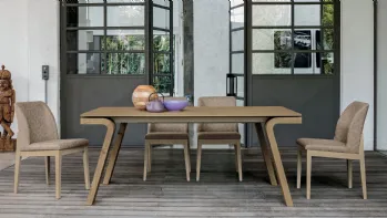 Tavolo allungabile di design in legno impiallacciato Maciste 180 di Target Point