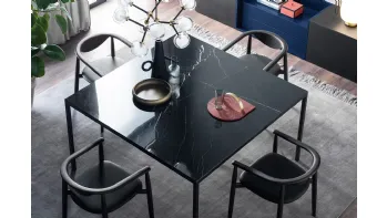 Tavolo quadrato Filo in Light Stone di Novamobili
