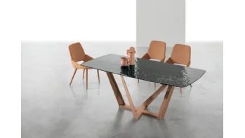 Tavolo allungabile Priamo con top in vetro di Target Point