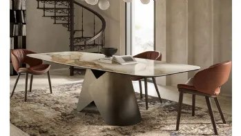 Tavolo in ceramica con base in metallo Scott Keramik di Cattelan Italia