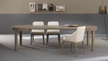 Tavolo rotondo allungabile Zed in Legno di Riflessi