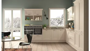 Cucina Classica angolare Alba in Frassino finitura Avorio di Essebi