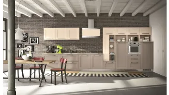Cucina Classica lineare Alba 06 in legno laccato di Essebi