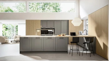 Cucina Classica con penisola Gioiosa 01 in laccato e laminato di Arredo3